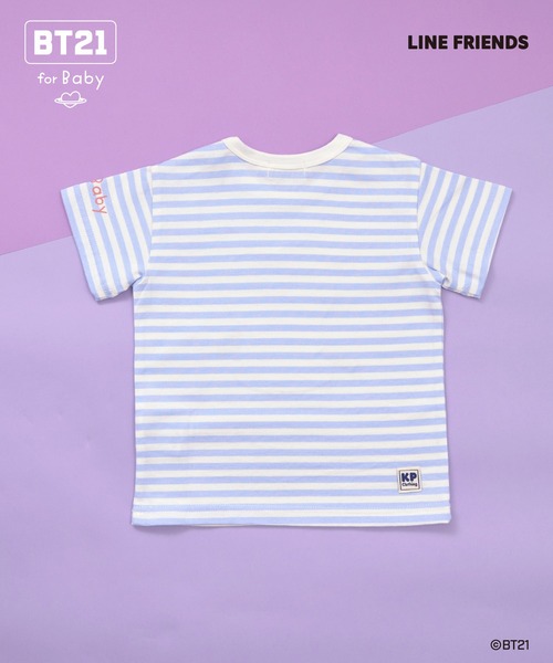KP（ケーピー）の「【BT21】アップリケボーダー半袖Tシャツ（Tシャツ/カットソー・キッズ・オレンジ/イエロー/エメラルド/ブルー/サックスブルー/パープル/ミント・90cm/80ｃｍ）」の8枚目の写真