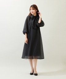 結婚式 パーティ ブラックワンピース　 ♡ローズティアラ　美品 Rose Tiara - Rose Tiara(ローズティアラ) ワンピース サイズ42