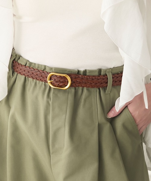 BONLECILL（ボンルシール）の「ゴールドバックル メッシュレザーベルト（ベルト・レディース・ブラック/キャメル・FREE）」の2枚目の写真