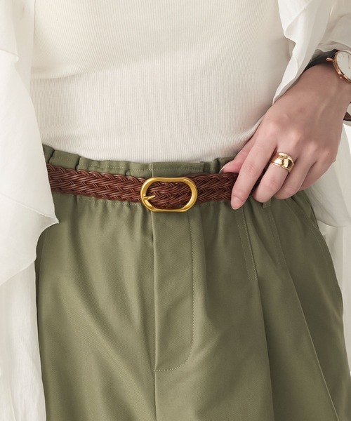 BONLECILL（ボンルシール）の「ゴールドバックル メッシュレザーベルト（ベルト・レディース・ブラック/キャメル・FREE）」の11枚目の写真