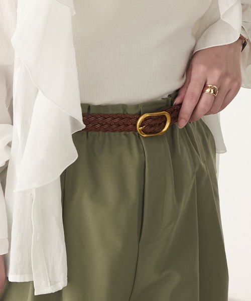 BONLECILL（ボンルシール）の「ゴールドバックル メッシュレザーベルト（ベルト・レディース・ブラック/キャメル・FREE）」の14枚目の写真