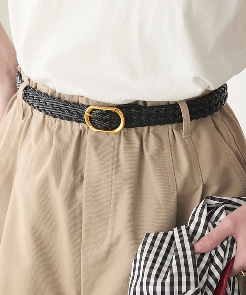 BONLECILL（ボンルシール）の「ゴールドバックル メッシュレザーベルト（ベルト・レディース・ブラック/キャメル・FREE）」の3枚目の写真