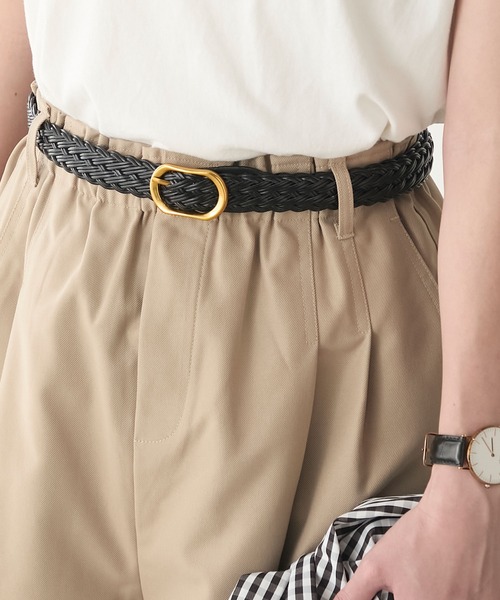 BONLECILL（ボンルシール）の「ゴールドバックル メッシュレザーベルト（ベルト・レディース・ブラック/キャメル・FREE）」の4枚目の写真