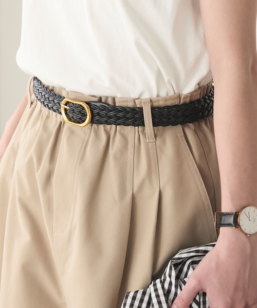 BONLECILL（ボンルシール）の「ゴールドバックル メッシュレザーベルト（ベルト・レディース・ブラック/キャメル・FREE）」の5枚目の写真