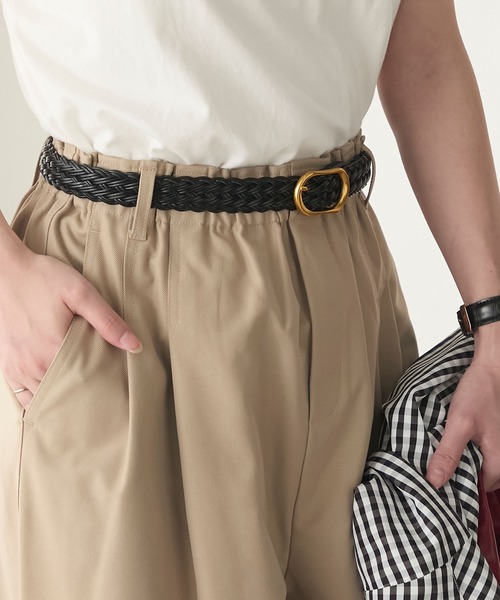 BONLECILL（ボンルシール）の「ゴールドバックル メッシュレザーベルト（ベルト・レディース・ブラック/キャメル・FREE）」の6枚目の写真