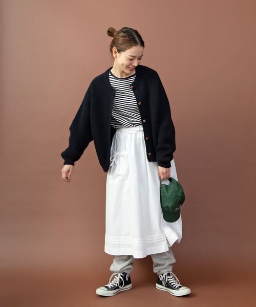 PAR ICI（パーリッシィ）の「グランジウォッシュ エプロン風レイヤードスカート（スカート・レディース・ホワイト/ベージュ系その他・FREE）」の9枚目の写真