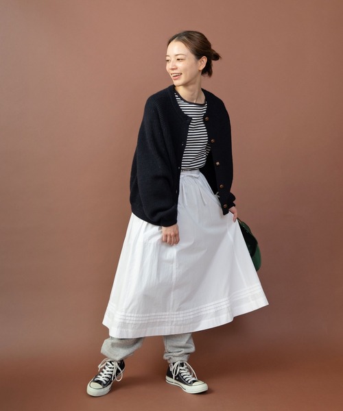 PAR ICI（パーリッシィ）の「グランジウォッシュ エプロン風レイヤードスカート（スカート・レディース・ホワイト/ベージュ系その他・FREE）」の8枚目の写真