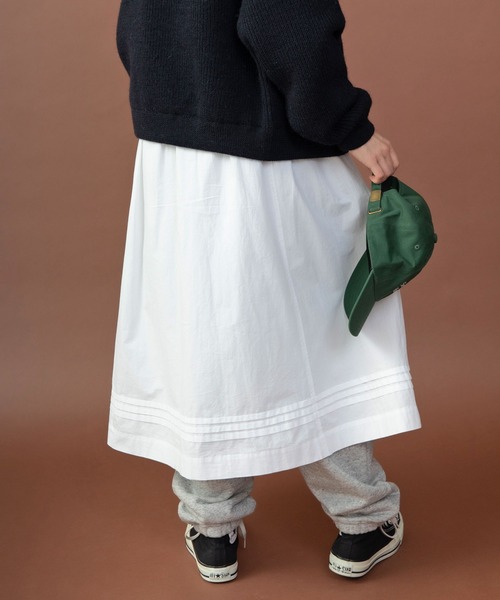 PAR ICI（パーリッシィ）の「グランジウォッシュ エプロン風レイヤードスカート（スカート・レディース・ホワイト/ベージュ系その他・FREE）」の4枚目の写真