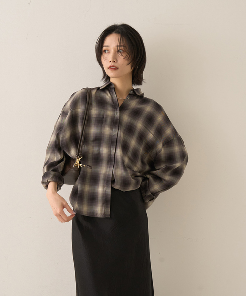 Rouge vif(ルージュヴィフ)の「オンブレーチェックシャツ(シャツ/ブラウス・レディース・ブラウン系その他/グレー系その他・フリー)」の21枚目の写真