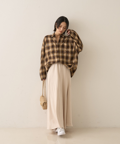 Rouge vif(ルージュヴィフ)の「オンブレーチェックシャツ(シャツ/ブラウス・レディース・ブラウン系その他/グレー系その他・フリー)」の14枚目の写真