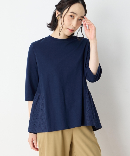 DECOY SINCE 1981(デコイシンスイチキュウハチイチ)の「裾ドッキングプルオーバー【UVカット・接触冷感】(Tシャツ/カットソー・レディース・カーキ/ネイビー・M/L/LL)」の1枚目の写真