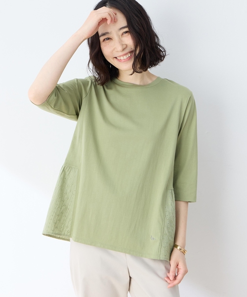 DECOY SINCE 1981(デコイシンスイチキュウハチイチ)の「裾ドッキングプルオーバー【UVカット・接触冷感】(Tシャツ/カットソー・レディース・カーキ/ネイビー・M/L/LL)」の2枚目の写真