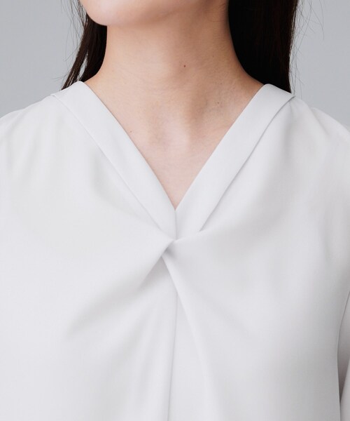 セール】【洗える/ストレッチ/通勤】Vネックブラウス（シャツ/ブラウス