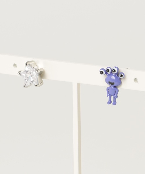 gargle(ガーグル)の「gargle ガーグル:宇宙シリーズ エイリアン スター 星 ピアス(ピアス(両耳用)・レディース・パープル/オレンジ・FREE)」の7枚目の写真
