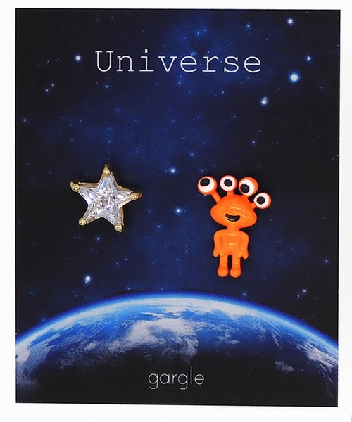 gargle(ガーグル)の「gargle ガーグル:宇宙シリーズ エイリアン スター 星 ピアス(ピアス(両耳用)・レディース・パープル/オレンジ・FREE)」の5枚目の写真