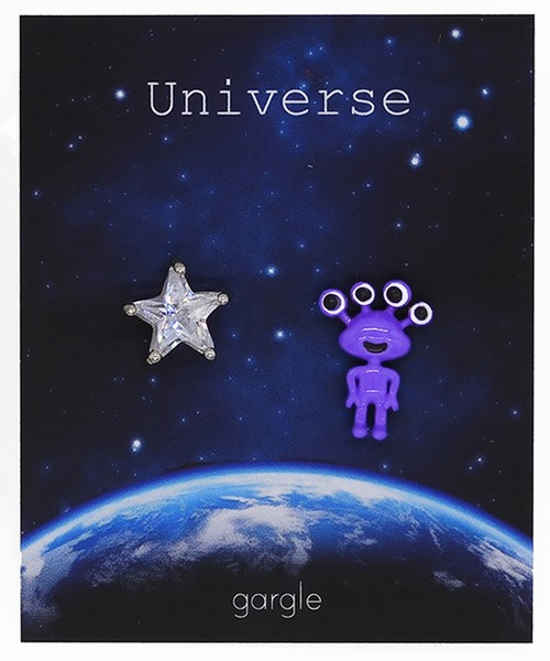 gargle(ガーグル)の「gargle ガーグル:宇宙シリーズ エイリアン スター 星 ピアス(ピアス(両耳用)・レディース・パープル/オレンジ・FREE)」の3枚目の写真