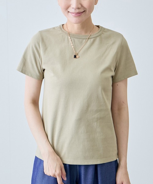Jayro(ジャイロ)の「ベーシックTシャツ(Tシャツ/カットソー・レディース・ホワイト系その他/ダークブラウン/レッド/ベージュ/ブラック・FREE)」の4枚目の写真