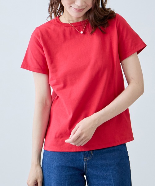 Jayro(ジャイロ)の「ベーシックTシャツ(Tシャツ/カットソー・レディース・ホワイト系その他/ダークブラウン/レッド/ベージュ/ブラック・FREE)」の5枚目の写真