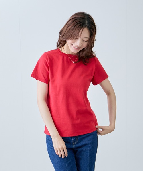Jayro(ジャイロ)の「ベーシックTシャツ(Tシャツ/カットソー・レディース・ホワイト系その他/ダークブラウン/レッド/ベージュ/ブラック・FREE)」の6枚目の写真