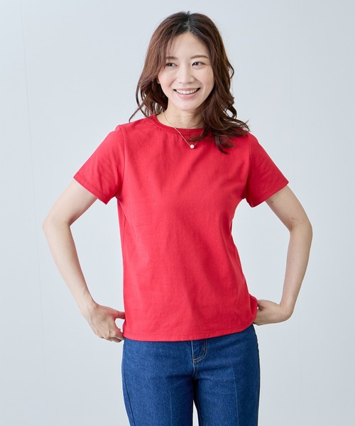 Jayro(ジャイロ)の「ベーシックTシャツ(Tシャツ/カットソー・レディース・ホワイト系その他/ダークブラウン/レッド/ベージュ/ブラック・FREE)」の7枚目の写真