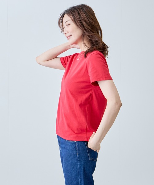 Jayro(ジャイロ)の「ベーシックTシャツ(Tシャツ/カットソー・レディース・ホワイト系その他/ダークブラウン/レッド/ベージュ/ブラック・FREE)」の8枚目の写真