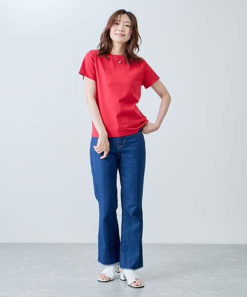 Jayro(ジャイロ)の「ベーシックTシャツ(Tシャツ/カットソー・レディース・ホワイト系その他/ダークブラウン/レッド/ベージュ/ブラック・FREE)」の11枚目の写真