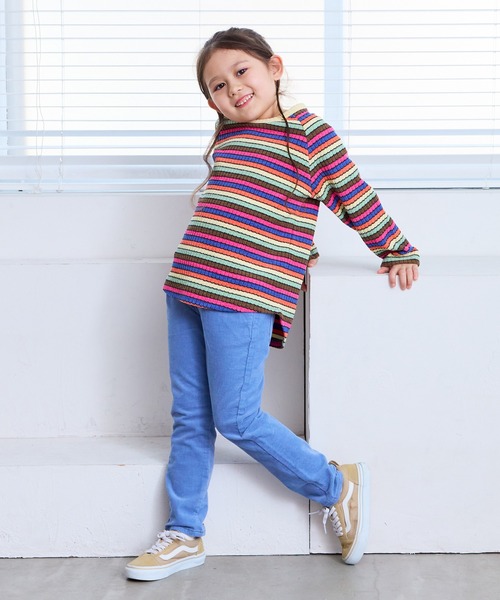 MARKEY'S（マーキーズ）の「フワリブラグランボーダーカットソ－（Tシャツ/カットソー・キッズ・イエロー系その他/ピンク系その他・80/90/95/100/110/120/130/140/150）」の8枚目の写真