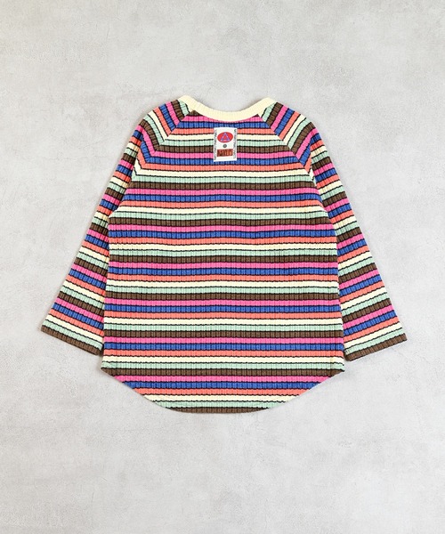 MARKEY'S（マーキーズ）の「フワリブラグランボーダーカットソ－（Tシャツ/カットソー・キッズ・イエロー系その他/ピンク系その他・80/90/95/100/110/120/130/140/150）」の15枚目の写真