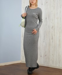 RVCA（ルーカ）の「RVCA/ルーカ HENRY NECK SLIM DRESS リブワンピース サイドスリット BF044-351（ワンピース）」