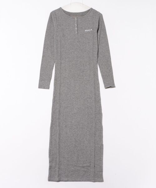 RVCA(ルーカ)の「RVCA/ルーカ HENRY NECK SLIM DRESS リブワンピース サイドスリット BF044-351(ワンピース・レディース・ブラック/ベージュ/杢グレー・M)」の16枚目の写真