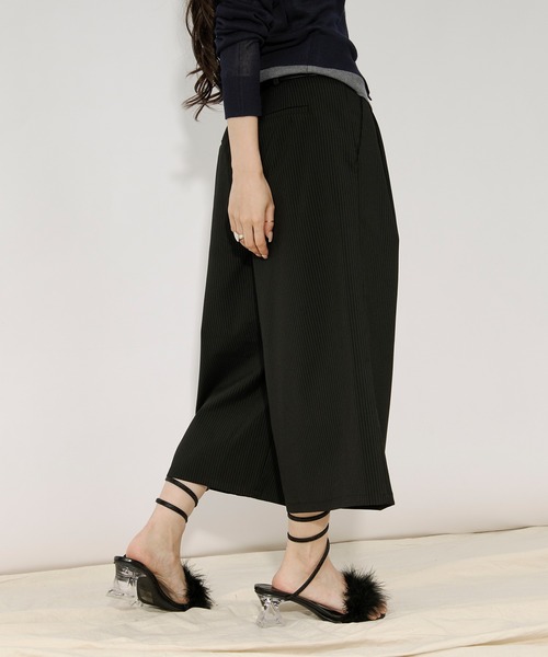 Ezick（エジック）の「Barmuda pants ピンストライプハーフパンツ/setup対応（その他パンツ・レディース・グレー/ブラック・FREE）」の21枚目の写真