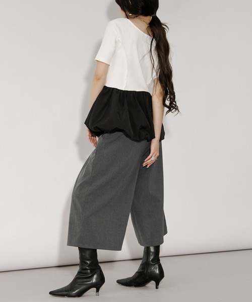 Ezick（エジック）の「Barmuda pants ピンストライプハーフパンツ/setup対応（その他パンツ・レディース・グレー/ブラック・FREE）」の11枚目の写真