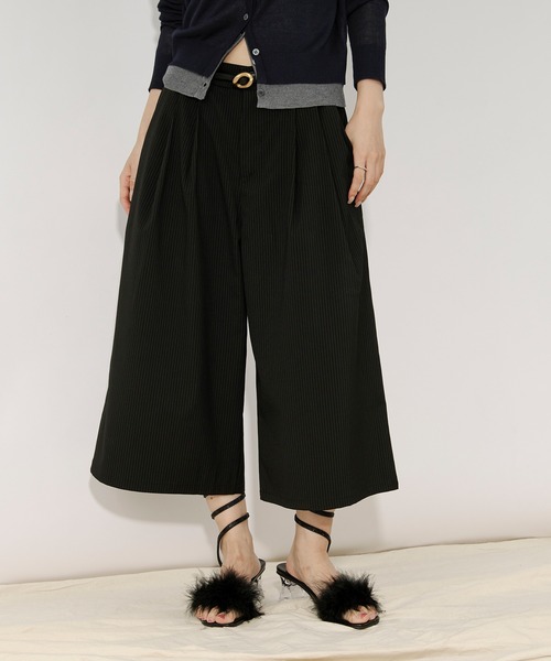 Ezick（エジック）の「Barmuda pants ピンストライプハーフパンツ/setup対応（その他パンツ・レディース・グレー/ブラック・FREE）」の17枚目の写真