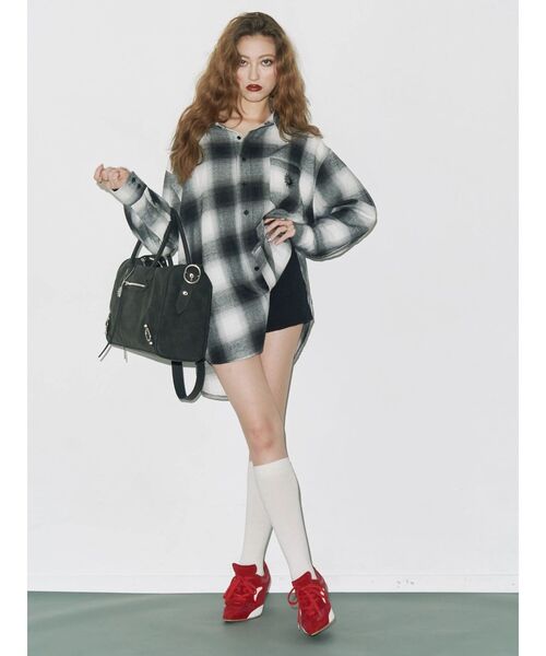 EVRIS（エヴリス）の「フェイクレザーボーホーBIG BAG（ボストンバッグ・レディース・ブラウン/ブラック・FREE）」の11枚目の写真