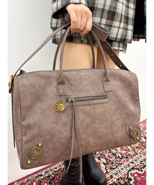 EVRIS（エヴリス）の「フェイクレザーボーホーBIG BAG（ボストンバッグ・レディース・ブラウン/ブラック・FREE）」の15枚目の写真