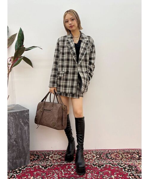 EVRIS（エヴリス）の「フェイクレザーボーホーBIG BAG（ボストンバッグ・レディース・ブラウン/ブラック・FREE）」の17枚目の写真