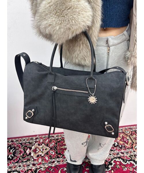 EVRIS（エヴリス）の「フェイクレザーボーホーBIG BAG（ボストンバッグ・レディース・ブラウン/ブラック・FREE）」の19枚目の写真