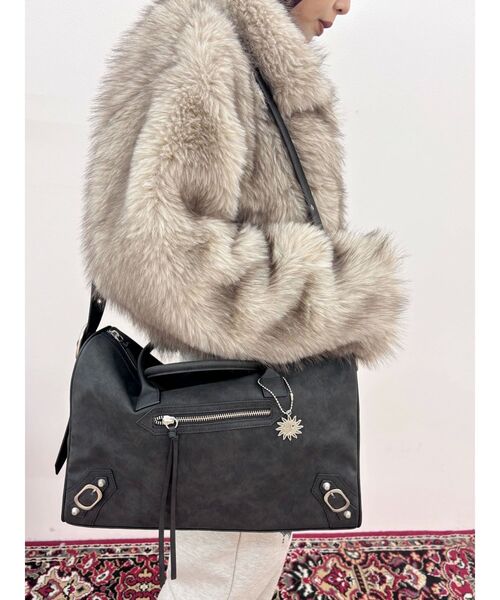 EVRIS（エヴリス）の「フェイクレザーボーホーBIG BAG（ボストンバッグ・レディース・ブラウン/ブラック・FREE）」の21枚目の写真