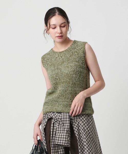 UNITED ARROWS ミックスヤーン ニットベスト 定価30,800円 ミックスヤーン ニットベスト
