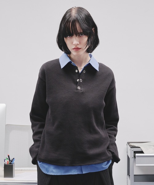 WAFFLE HENLEY T-SHIRT/ワッフルヘンリーネックTシャツ（Tシャツ