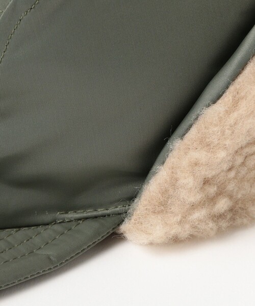 BEAMS BOY（ビームスボーイ）の「【2/5再値下げ】【別注】cableami / ミリタリー ボア キャップ（キャップ・レディース・ブラック/オリーブ・ONE SIZE）」の4枚目の写真