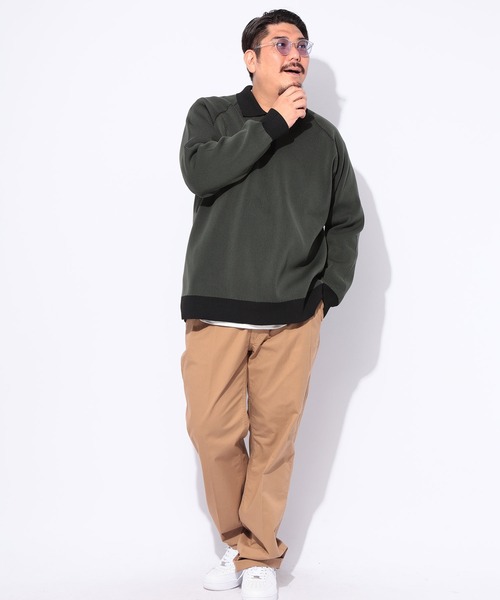 B&T CLUB(ビーティークラブ)の「ニット メンズ 大きいサイズ ふわかる 12G プレーティング ポロセーター B&T CLUB ビーアンドティークラブ(ニット/セーター・メンズ・カーキ/グレー・5L/4L/3L)」の10枚目の写真