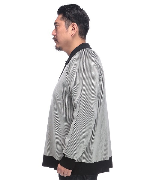 B&T CLUB(ビーティークラブ)の「ニット メンズ 大きいサイズ ふわかる 12G プレーティング ポロセーター B&T CLUB ビーアンドティークラブ(ニット/セーター・メンズ・カーキ/グレー・5L/4L/3L)」の14枚目の写真