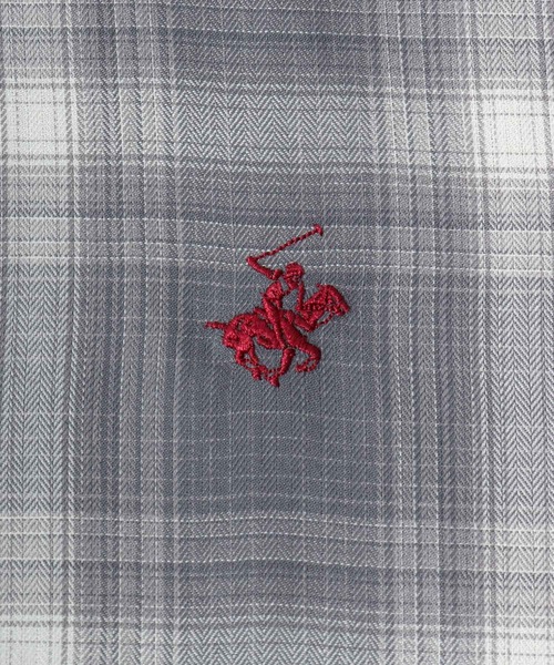 BEVERLY HILLS POLO CLUB(ビバリーヒルズポロクラブ)の「BEVERLY HILLS POLO CLUB ワンポイントロゴ刺繍 ルーズチェックシャツ レディース 長袖(シャツ/ブラウス・レディース・ブラック系/グレー系/グリーン系/ブルー系/イエロー系/オレンジ系・M)」の11枚目の写真