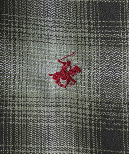 BEVERLY HILLS POLO CLUB(ビバリーヒルズポロクラブ)の「BEVERLY HILLS POLO CLUB ワンポイントロゴ刺繍 ルーズチェックシャツ レディース 長袖(シャツ/ブラウス・レディース・ブラック系/グレー系/グリーン系/ブルー系/イエロー系/オレンジ系・M)」の13枚目の写真
