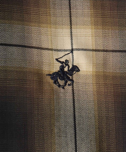 BEVERLY HILLS POLO CLUB(ビバリーヒルズポロクラブ)の「BEVERLY HILLS POLO CLUB ワンポイントロゴ刺繍 ルーズチェックシャツ レディース 長袖(シャツ/ブラウス・レディース・ブラック系/グレー系/グリーン系/ブルー系/イエロー系/オレンジ系・M)」の17枚目の写真