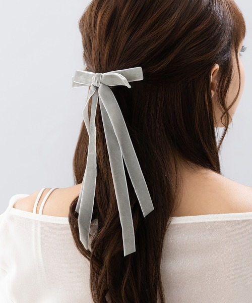 LA MUe(ラミュー)の「【LA MUE】ベロアリボンバレッタ(バレッタ/ヘアクリップ・レディース・ホワイト/レッド/ブラウン/ブラック・FREE)」の11枚目の写真