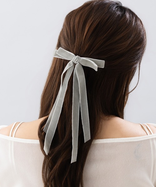 LA MUe(ラミュー)の「【LA MUE】ベロアリボンバレッタ(バレッタ/ヘアクリップ・レディース・ホワイト/レッド/ブラウン/ブラック・FREE)」の10枚目の写真