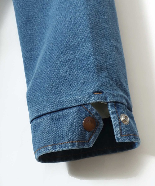 Wrangler(ラングラー)の「Wrangler/ラングラー Denim Boa Trucker Jacket 227MJL/裏ボア 襟コーデュロイ デニムトラッカージャケット/レディース メンズ(デニムジャケット・メンズ・ワンウォッシュ/インディゴブルー/ブラック・XL/L/M)」の12枚目の写真