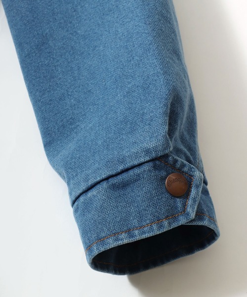 Wrangler(ラングラー)の「Wrangler/ラングラー Denim Boa Trucker Jacket 227MJL/裏ボア 襟コーデュロイ デニムトラッカージャケット/レディース メンズ(デニムジャケット・メンズ・ワンウォッシュ/インディゴブルー/ブラック・XL/L/M)」の13枚目の写真